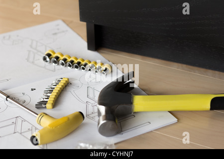 DIY-Möbel Werkzeug und Anleitung Stockfoto