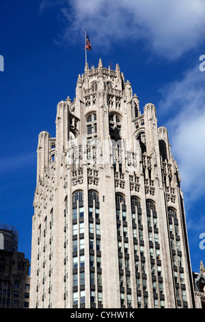 Tribune Building, Chicago, Illinois, Amerika Stockfoto