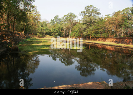 Kambodscha, Angkor Thom, Königspalast Gehäuse ein Teich Stockfoto