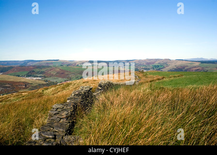 Landschaft in der Nähe von Porth im Rhondda Tal vom Mynydd y Glyn in der Nähe von Pontypridd Süd wales uk Stockfoto