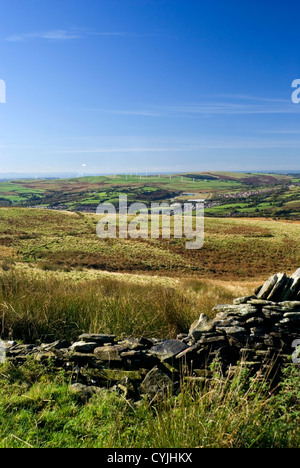 Landschaft in der Nähe von Porth im Rhondda Tal vom Mynydd y Glyn in der Nähe von Pontypridd Süd wales uk Stockfoto