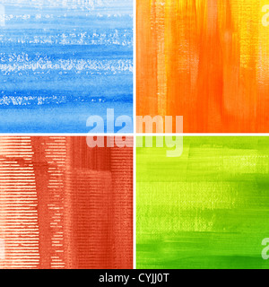 Aquarell Hintergründe, Texturen-set Stockfoto