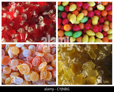 hellen bunten Süßigkeiten grün-Orange-rot Stockfoto