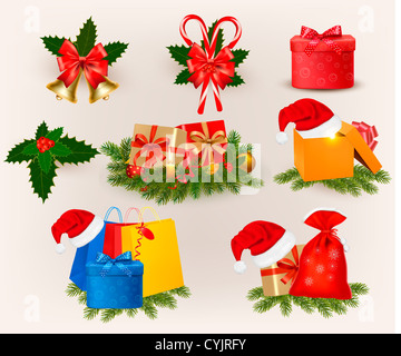 Satz von Weihnachts-Icons und Elemente. Stockfoto