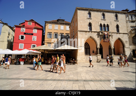 Kroatien, Split, Narodni Trg, alter Rathausplatz Stockfoto