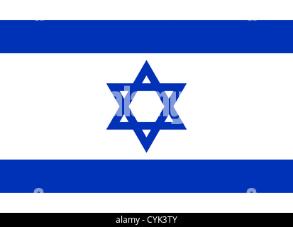 Nationalflagge der Republik Israels. Stockfoto