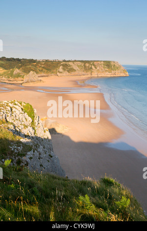 Drei Klippen Bucht; Gower; Wales; VEREINIGTES KÖNIGREICH; Stockfoto