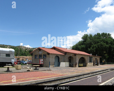 Bahnhof in Lamy, New Mexico Stockfoto