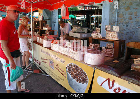 Verkauf von Nougat Mirepoix Markt Stockfoto