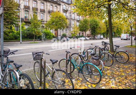 Fahrrad-Parkplatz Straßburg Elsass Frankreich Stockfoto