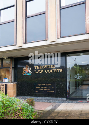 Eingang zum Teesside Law Courts einschließlich Magistrate und Familiengericht bei Middlesbrough Cleveland Stockfoto
