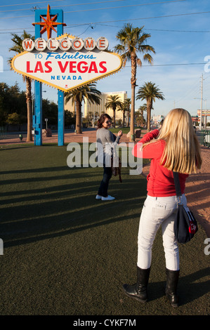 Welt berühmten Welcome to Fabulous Las Vegas Sign, Las Vegas, Nevada. Stockfoto