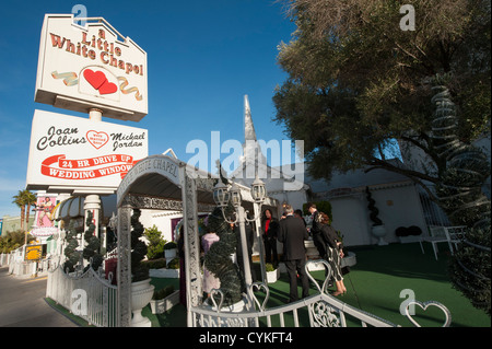 Ein wenig weiße Kapelle Hochzeitskapelle Las Vegas, Nevada. Stockfoto