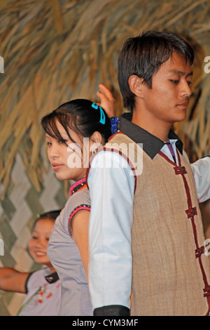 Yobin (Lisu) Stämme auf Namdapha Öko-Kultur-Festival, Miao, Arunachal Pradesh, Indien Stockfoto