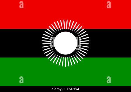 Nationalflagge der Republik Malawi. Stockfoto