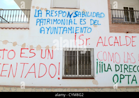 Graffiti an der Wand des Hauses in Spanien Stockfoto