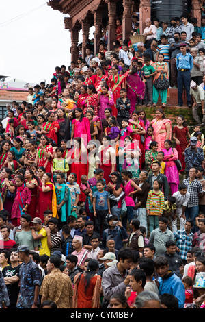 Teej Festival 2012 feierte am Durbar Square in Kathmandu, Nepal Stockfoto