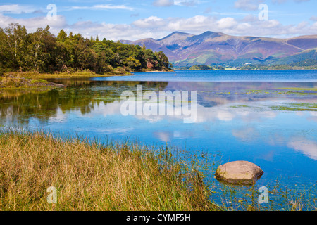 Der Leiter des Derwent Water in der Nähe von Grange in den Lake District, Cumbria, England, UK Stockfoto