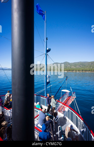 Lake Tahoe - Kreuzfahrt auf der MS Dixie II Schaufelrad-Dampfer. Stockfoto