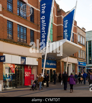 Eingang zu den Galerien Einkaufszentrum Center Mall im Broadmead Bristol England UK. Stockfoto