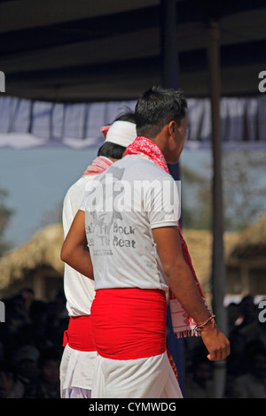 Bihu, Assamesisch Stämme auf Namdapha Eco Kulturfestival, Miao, Arunachal Pradesh, Indien Stockfoto