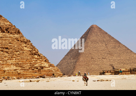 Die großen Pyramiden in Gizeh, Ägypten. Stockfoto