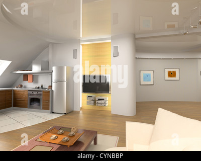 modernes Interior Design (computergenerierte Bild 3D) Stockfoto