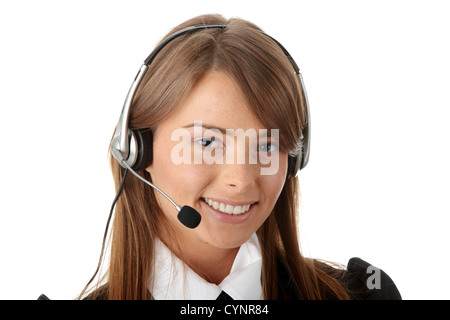 Schöne Call-Center-Frau Stockfoto