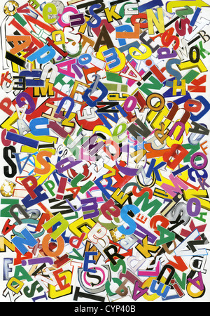 Handgemachte Alphabet Collage Magazin Briefe Stockfoto