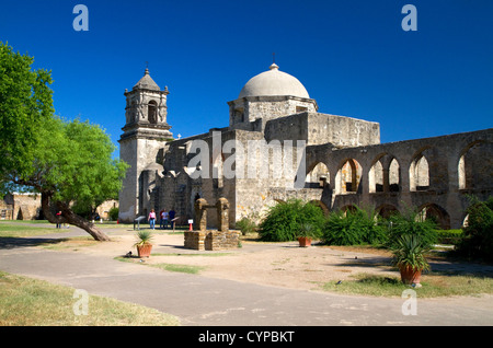 Missionskirche San Jose in San Antonio Missionen National Historical Park befindet sich in San Antonio, Texas, USA. Stockfoto