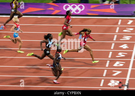 Sanya Richards-Ross (USA) gold-Gewinner im Wettbewerb der Frauen 400 Meter-Finale bei den Olympischen Sommerspielen 2012 in London Stockfoto