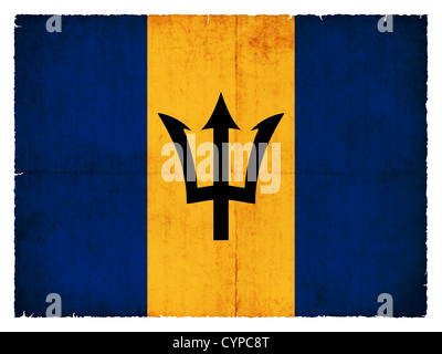 Flagge von Barbados im Grunge-Stil erstellt Stockfoto