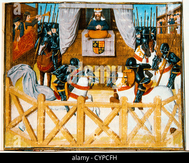 Turnier in Smithfield, England, vor König Richard II., 1394 Stockfoto