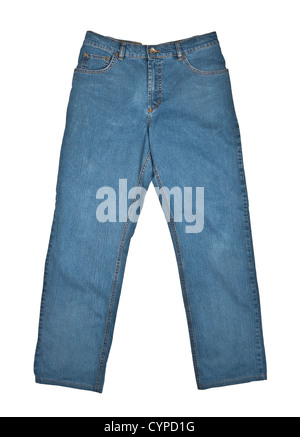 Jeans Hose isoliert auf weiss. Stockfoto