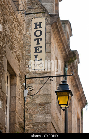 Hotel Stein Altbau in Frankreich anmelden. Getönten Bild Stockfoto