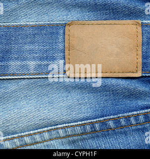 Leere Leder-Jeans-label Stockfoto