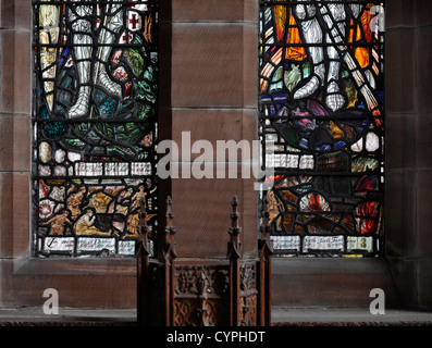 Memorial Fenster, All Saints Church, Glasgow, nach Sec Lt Charles Peck, sechste Royal Scots Fusiliers, bei Loos, 1. Weltkrieg starb. Stockfoto