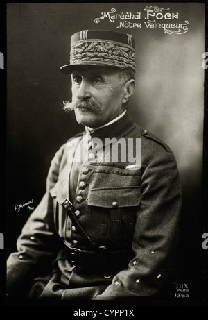 Marschall Ferdinand Foch, französischer Soldat und ersten Weltkrieg Held, Portrait, ca. 1918 Stockfoto