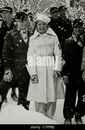 Sonja Henie, Eiskunstläufer, im Jahre 1936 Winter-Olympischen Spiele, Garmisch-Partenkirchen, Deutschland Stockfoto