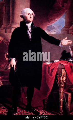 George Washington (1732-1799), erster Präsident der Vereinigten Staaten, Oberbefehlshaber der Kontinentalarmee, Porträt Stockfoto