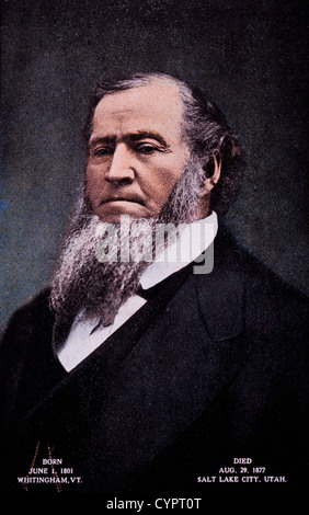 Brigham Young (1801 – 1877), US-amerikanischer Führer in den letzten Tage St. Bewegung und Siedler von Westen der Vereinigten Staaten, Porträt Stockfoto