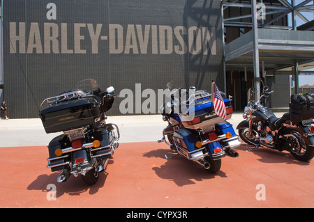 Harley Davidson Museum Parkplatz Milwaukee, Wisconsin. Stockfoto