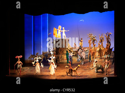 NEW YORK - Okt 12: Bekannte Display "König der Löwen" Minskoff Theater, 12. Oktober 2012, in New York spielen. Stockfoto