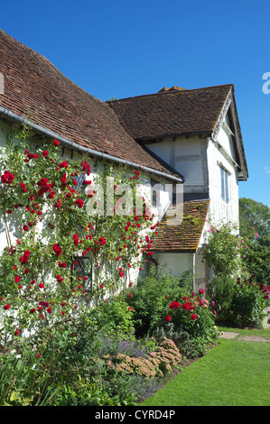 Sommer an der unteren Brockhampton Manor, Worcestershire, England, UK Stockfoto