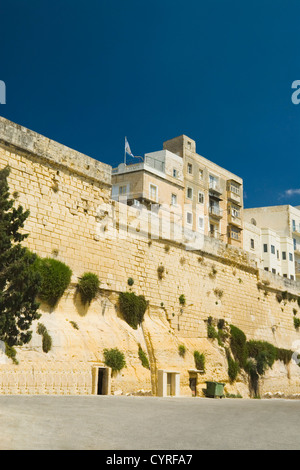 Niedrigen Winkel Ansicht eines Forts, Fort St. Angelo, Vittoriosa, Malta Stockfoto
