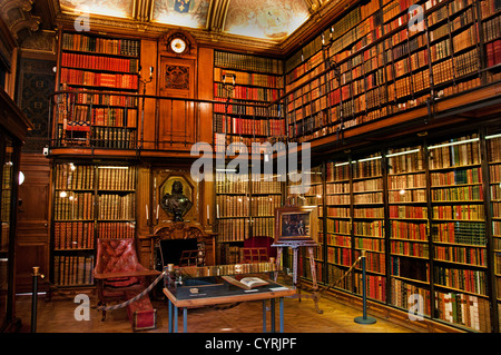 Bibliothek der Château de Chantilly Musee Condee Region Picardie Frankreich Französisch Stockfoto