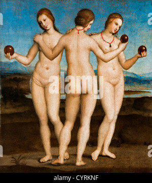 Raphael 1483-1520 Raffaello Sanzio da Urbino Italien Italienisch die drei Grazien 1504 und 1505 Stockfoto