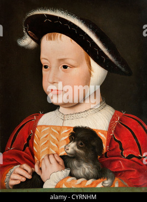 König Roi Henri II 1519-59 als Kind mit einem Hund 1523 von Clouet Jean 1485-1540 Frankreich Französisch Stockfoto