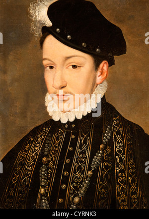 Porträt von Charles IX König Roi von Frankreich 1550-74 von Clouet, Francois-1510-72-Französisch Stockfoto