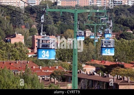 Teleferico Seilbahnen Madrid Spanien Vogelperspektive Stockfoto